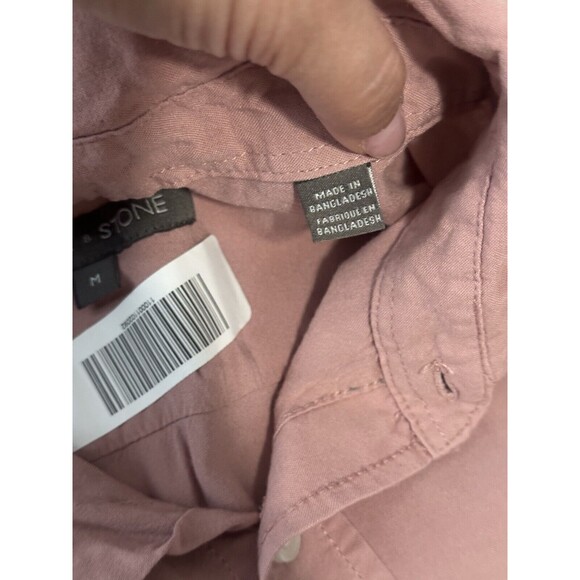 Slate & Slone Pink Men's Short Sleeve Button-Down Collar Slim Fit Shirt Medium - Picture 5 of 6